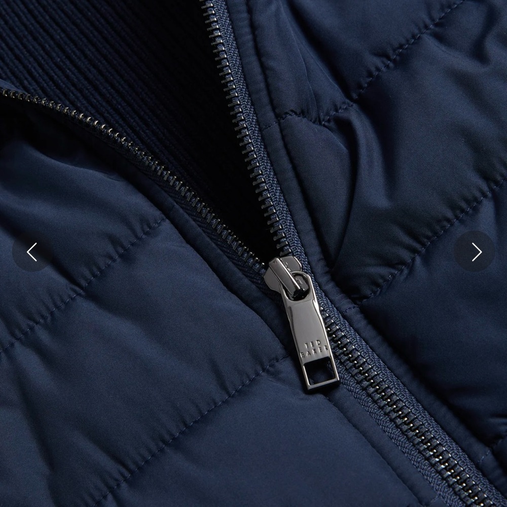 Ted Baker Navy Wadded Funnel Neck Gilet